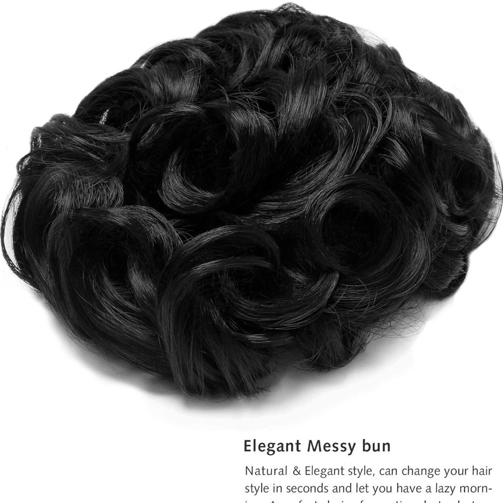 Messy Bun Scrunchie Chignon Updo Curly Bun Combs in Hairpiece